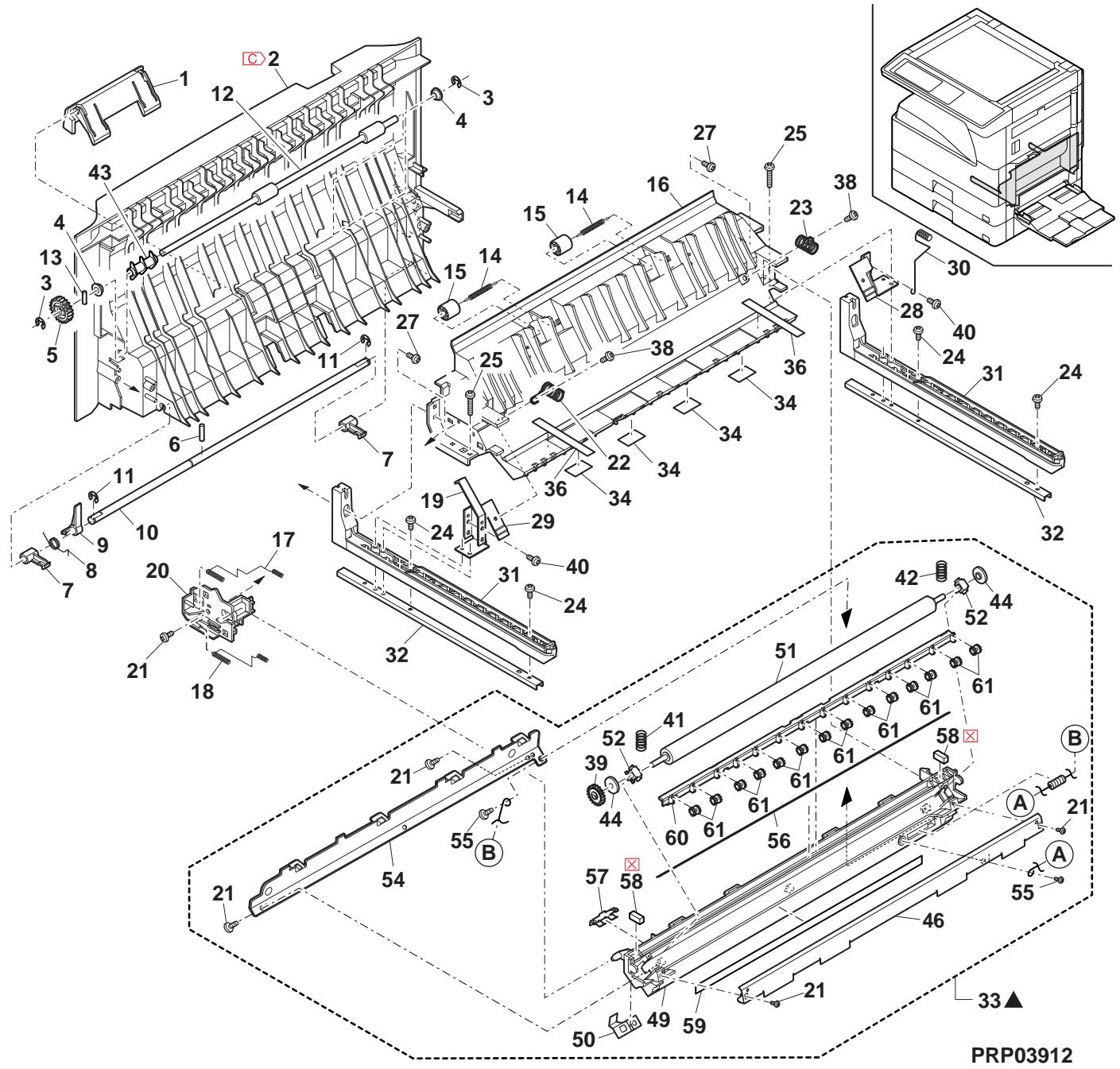 SHARP MX 2640 & MX-2640N/3140N/3640N,MV - 補修部品の兰ク付 - 3