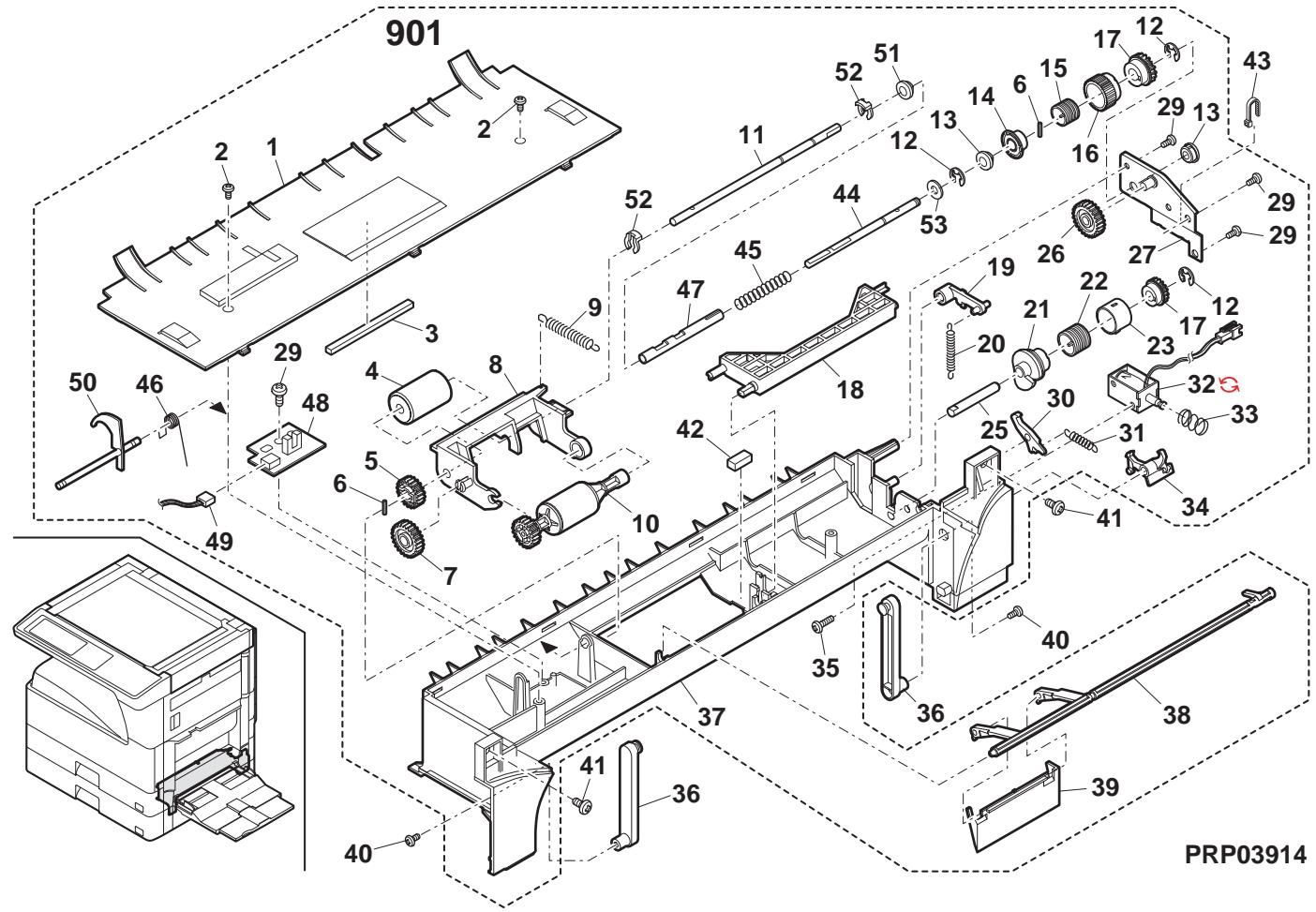 SHARP MX 2640 & MX-2640N/3140N/3640N,MV - 14手差L給紙（Multi manual paper feed unit) - 1
