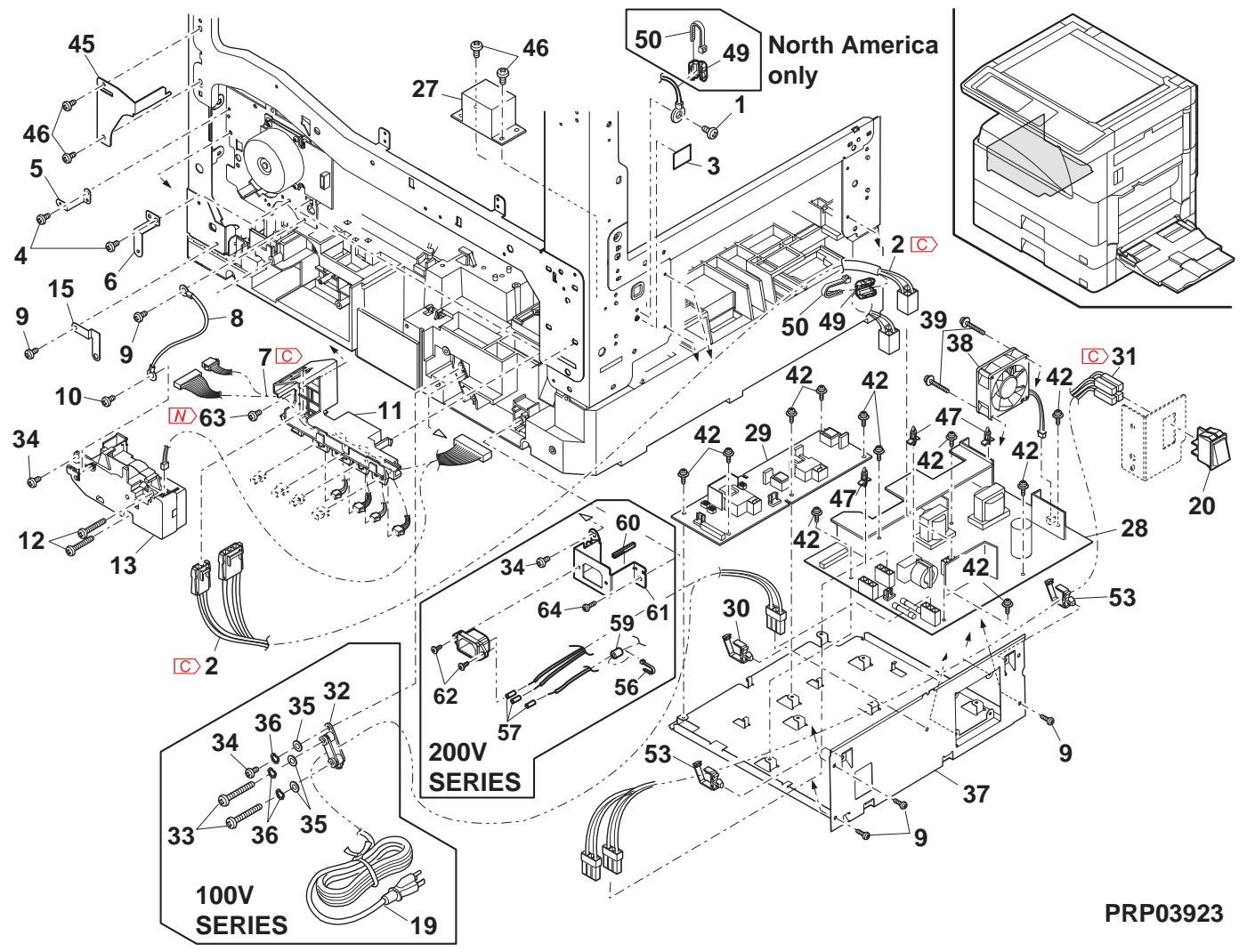 SHARP MX 2640 & MX-2640N/3140N/3640N,MV - 第一排紙1-1b 1(1st delivery paper unit 1) - 4