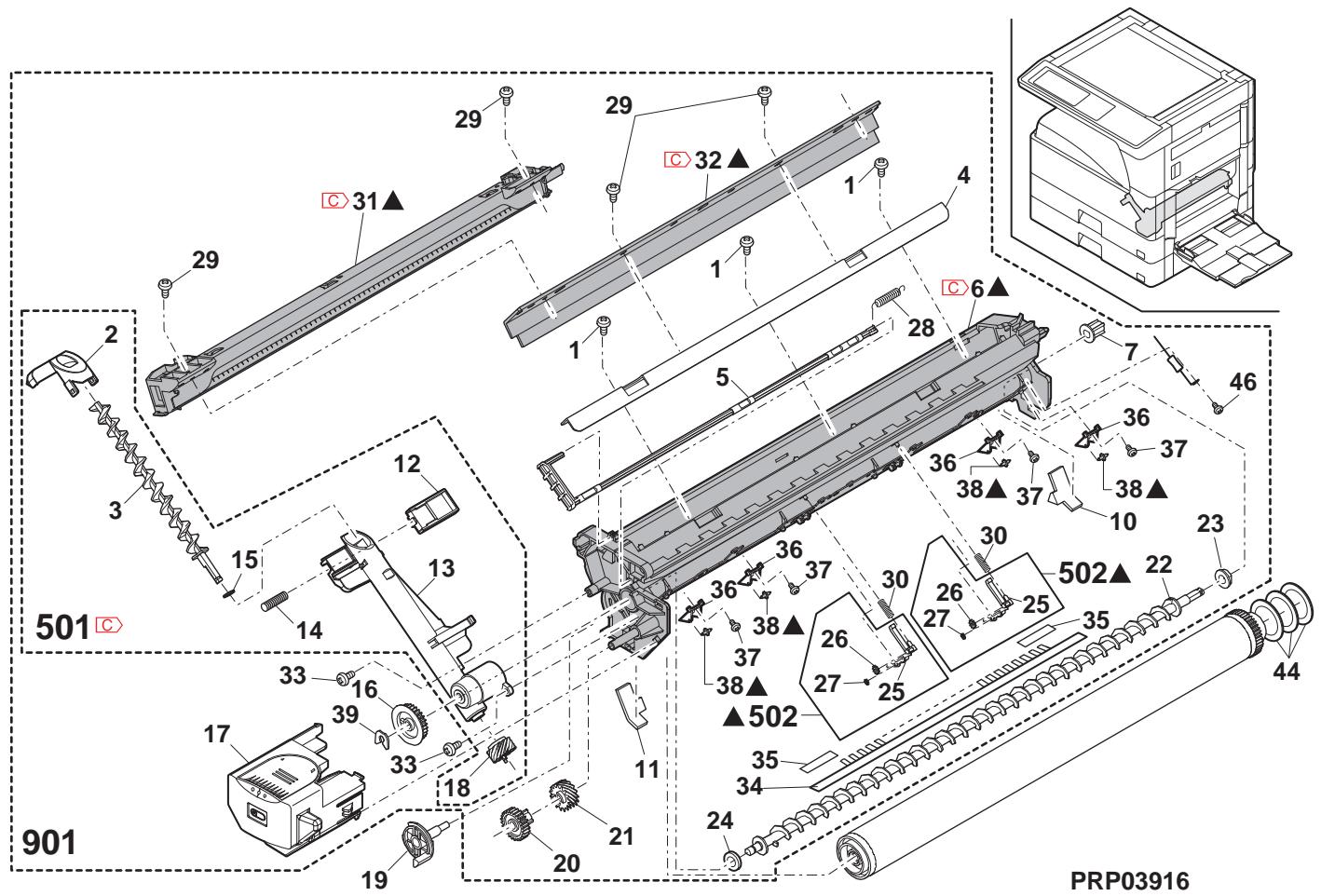 SHARP MX 2640 & MX-2640N/3140N/3640N,MV - 14手差L給紙（Multi manual paper feed unit) - 3