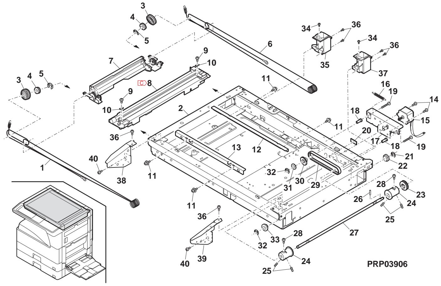 SHARP MX 2640 & MX-2640N/3140N/3640N,MV - ル-部 (Frame section) - 3