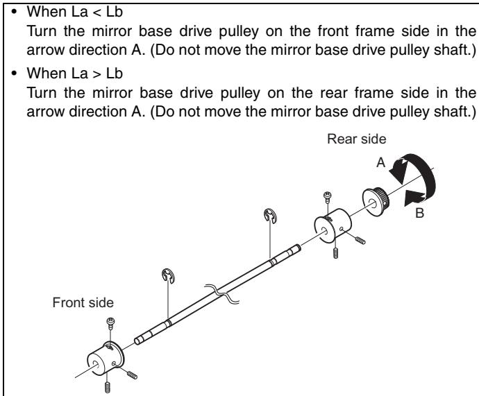 SHARP AR 5618 & AR-5618,MV - Sub scanning direction (scanning direction) distortion adjustment (Winding pulley position adjustment) - 4