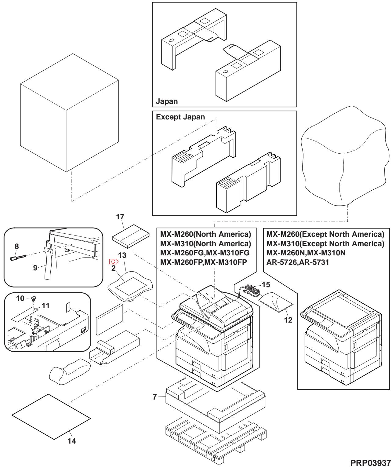 SHARP AR 5618 & AR-5618,MV - 棍包及付属品(Packing material &amp; accessories) - 1