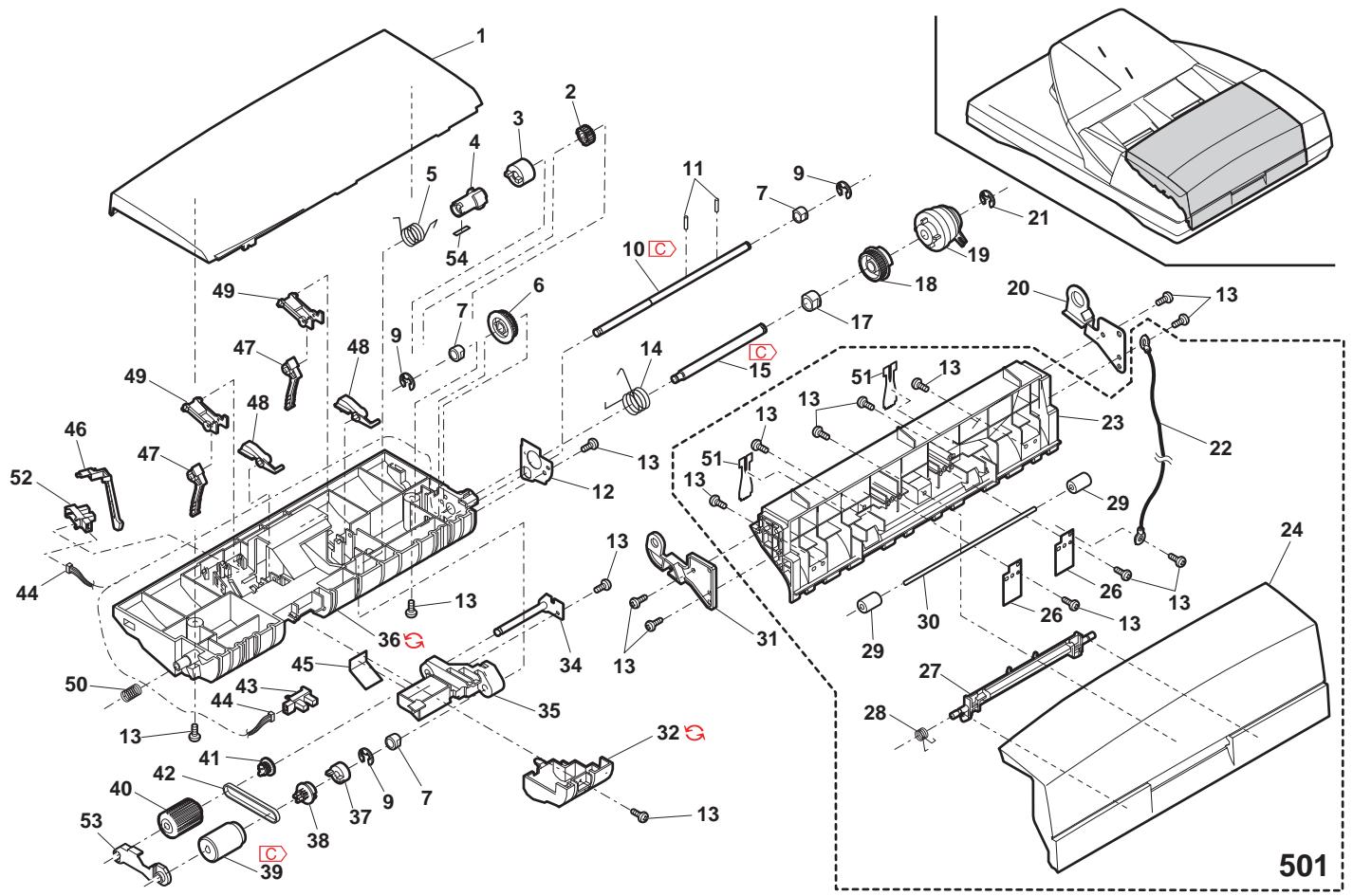 SHARP AR-5127C & AR-5127,MV - MX-RP10 結紙部 (MX-RP10 Paper feeding section) - 1