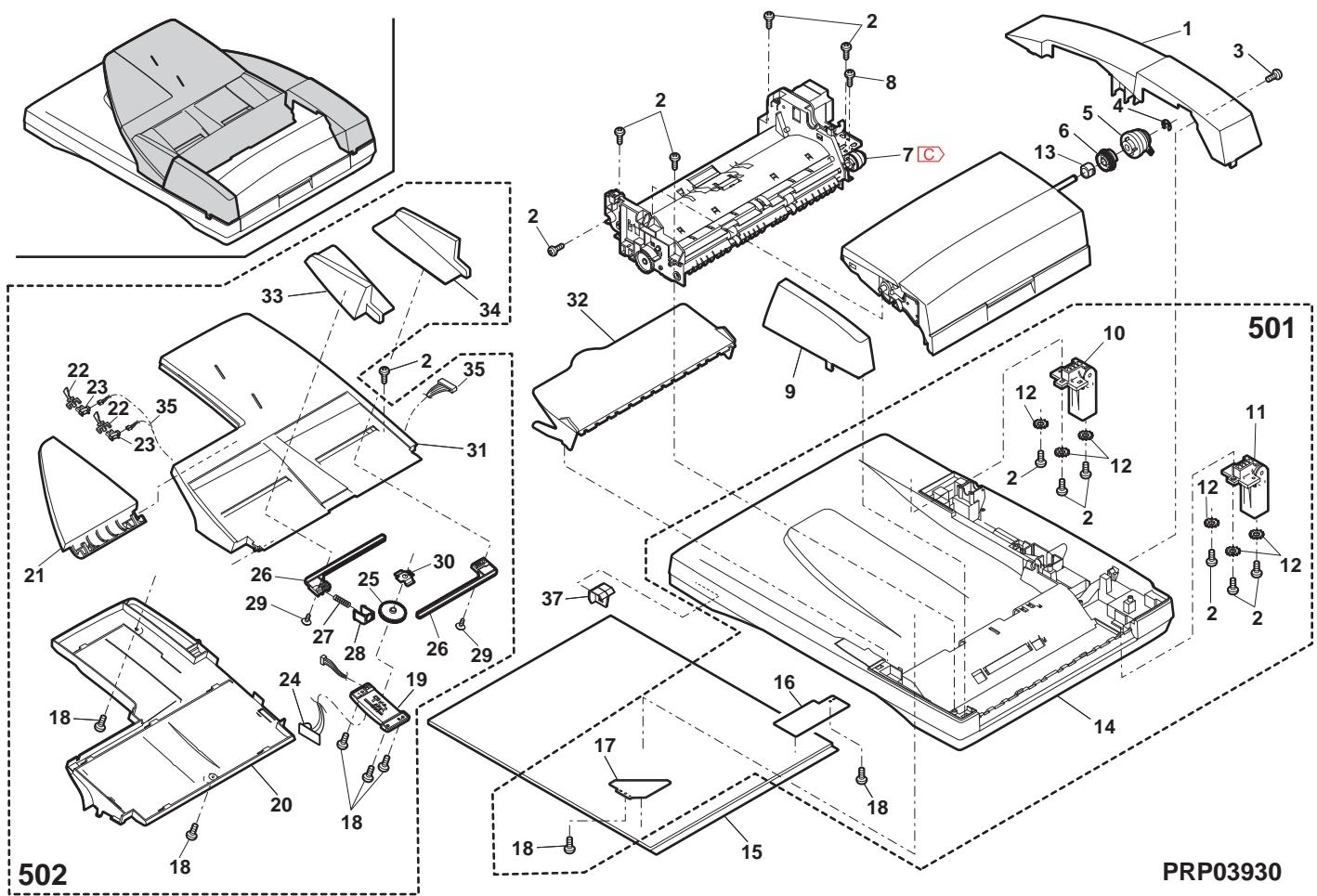SHARP MX 2640N & MX-2640N/3140N/3640N,MV - 2nd 搬送部 (2nd paper transfer section) - 4