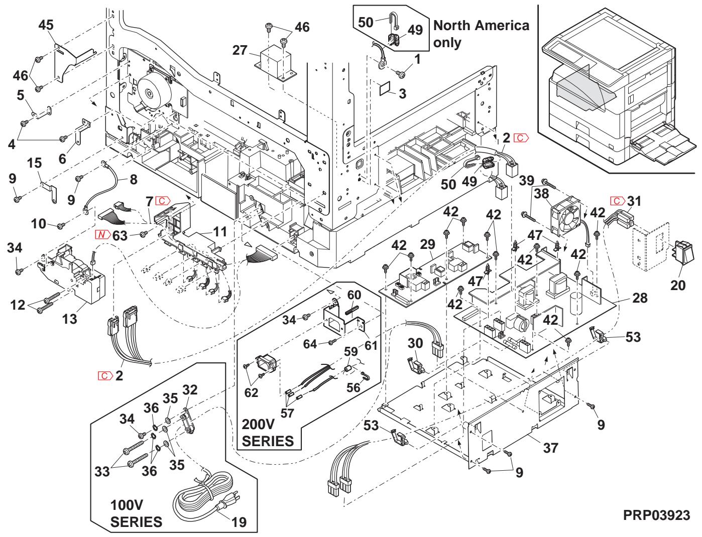 SHARP MX 2640N & MX-2640N/3140N/3640N,MV - 第一排紙1-11 1(1st delivery paper unit 1) - 4