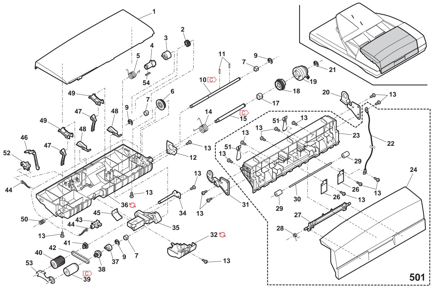 SHARP MX 2640N & MX-2640N/3140N/3640N,MV - MX-RP10 結紙部 (MX-RP10 Paper feeding section) - 1