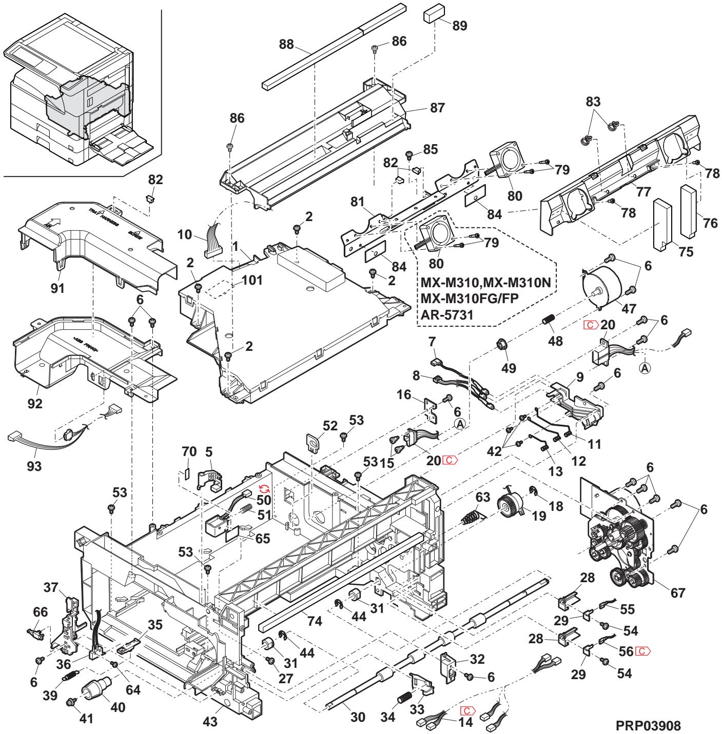 SHARP AR 5726 - ル-部 (Frame section) - 5
