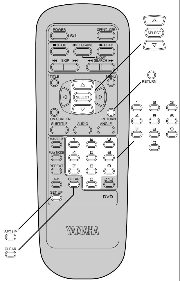 YAMAHA S557 - Press the cursor buttons (, , , ) and press SELECT, or press the numeric buttons, to select the preferred item. - 2