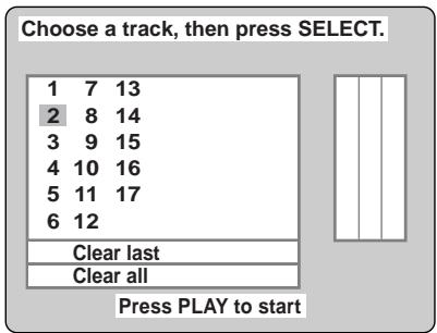 YAMAHA S530 - Press the cursor buttons (, , , ) to select the preferred track number. - 1