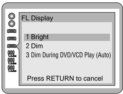 YAMAHA S530 - Selecting the FL display brightness - 1