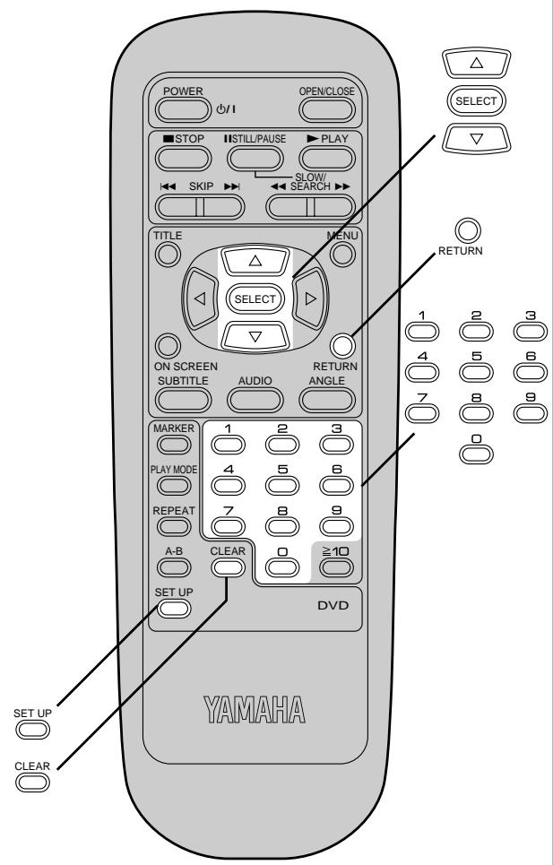 YAMAHA S530 - Press the cursor buttons (, , , ) and press SELECT, or press the numeric buttons, to select the preferred item. - 2