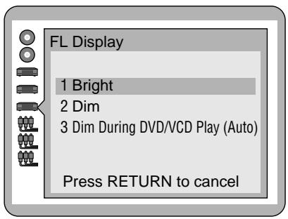 YAMAHA S520 - Selecting the FL display brightness - 1