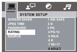 SCOTT I MDX 110 - « MOT DE PASSE » et « CONTR. PAR . » (contrôle parental) - 2