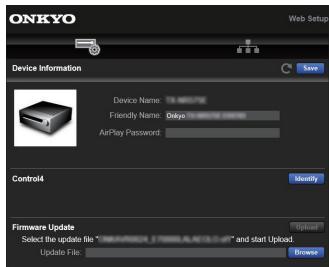 ONKYO TXL50 - Web Setup - 1