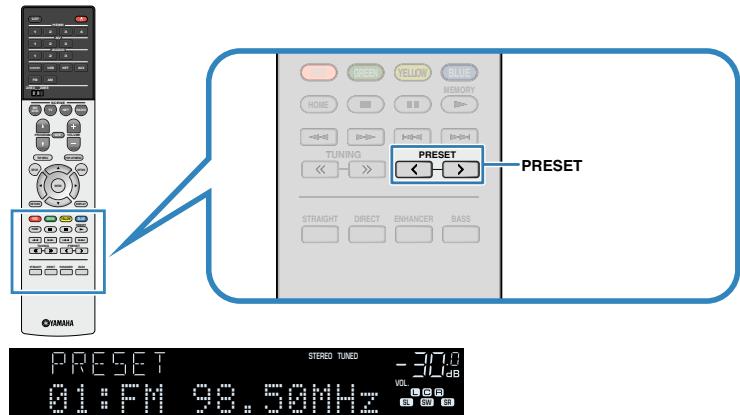 YAMAHA MUSICCAST RX-V683 - MUSICCAST RXV683 - Sélection d'une station préréglée - 1