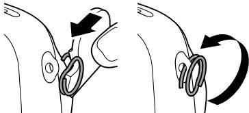 FUJIFILM INSTAX SQUARE PHOTO FRAME - Placez une attache sur chaque oeilleton de courroie. - 1