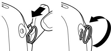 FUJIFILM INSTAX SQUARE PHOTO FRAME - Place the shoulder strap clip on each strap eyelet. - 1