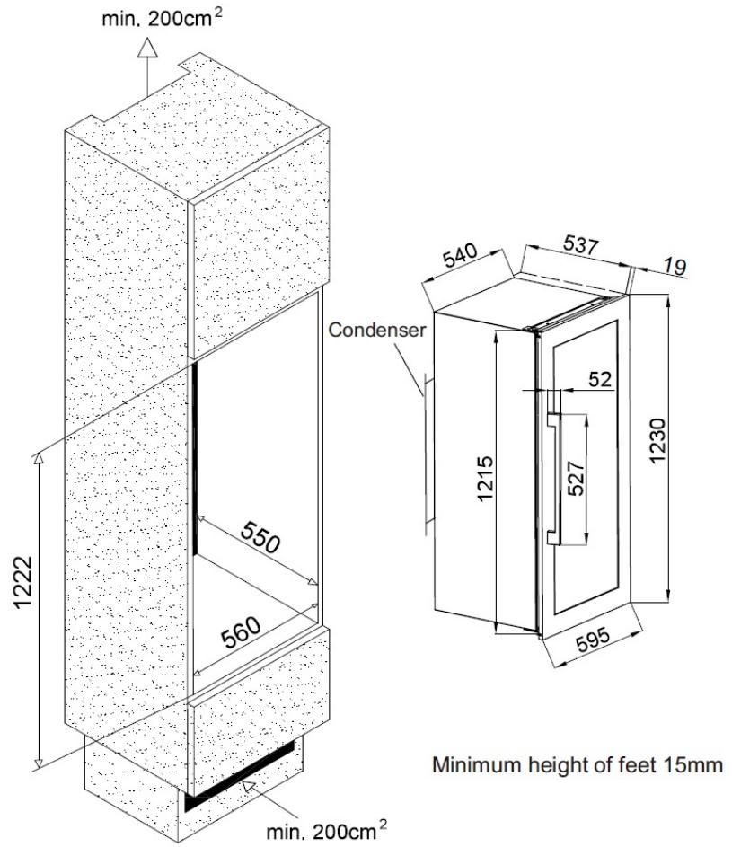 AVINTAGE AV22XI - Esquema de empotramiento - 3