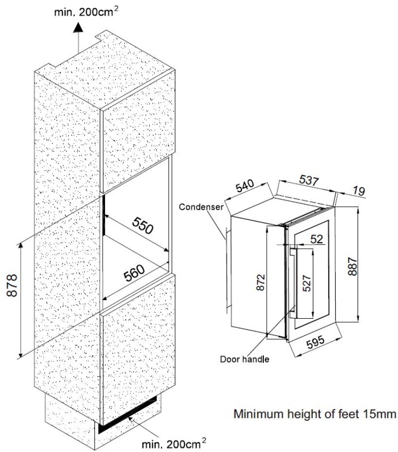 AVINTAGE AVI81XDZ  -  AVI82CDZ - Built-in installation drawings - 2