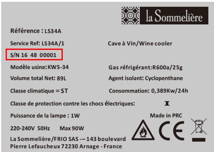 LA SOMMELIERE CVD50 - PLAQUE Signaletique - 1