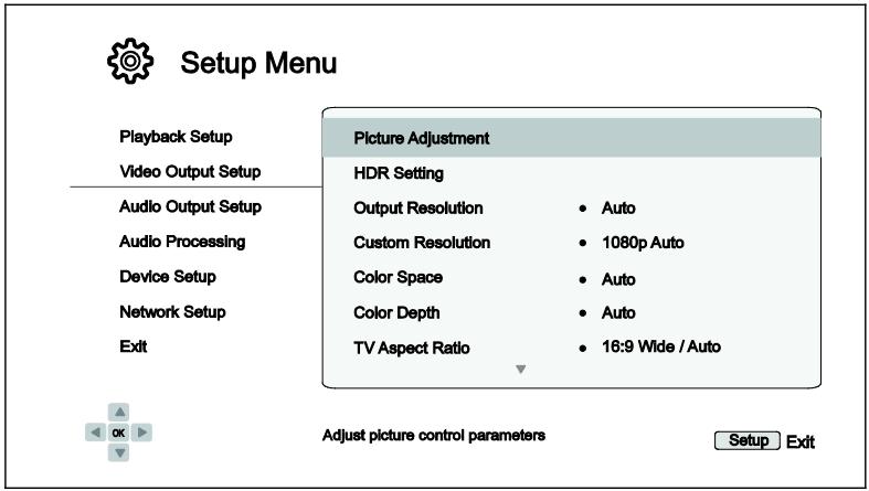 OPPO UDP205 - UDP205 MRZ - Video Output Setup - 1