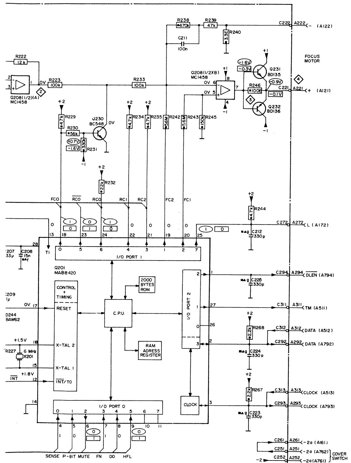 MARANTZ CD 73 - Servo (P200) Schematic Diagram and Component Locations - 4