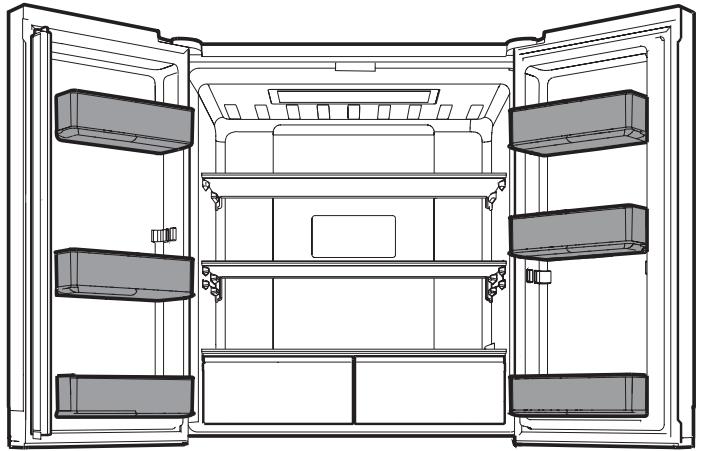 WHIRLPOOL WQ9B1L - Compartmentele de pe usha frigiderului - 1