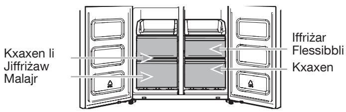 WHIRLPOOL WQ9B1L - Kompartmenti tal-Hażna tal-Freezer - 2