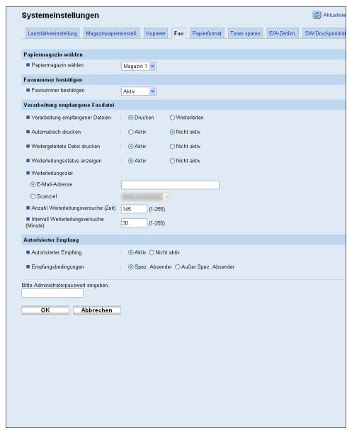 SHARP AR-5516,MV - Die Faxeinstellungen konfigurieren - 1