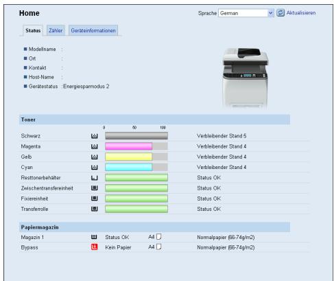 SHARP AR-5516,MV - Die Statusinformationen überprüfen - 1
