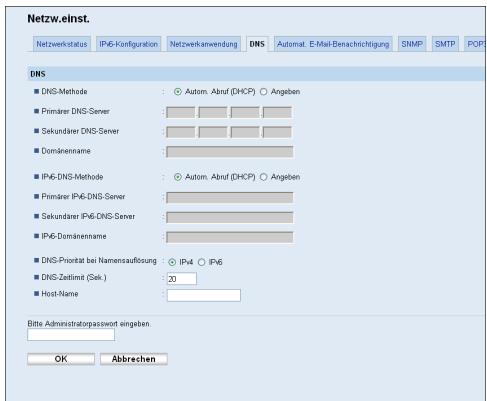 SHARP MX 2630 - Konfigurieren der DNS-Einstellungen - 1