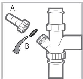 WHIRLPOOL WFC3C22PX - Raccordement du tuyau d'évacuation de l'eau - 1