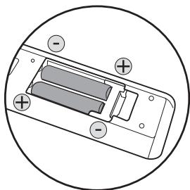 ONKYO SP809 - Installer les piles dans la télécommande - 1