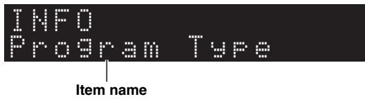 INFO Program Type Item name