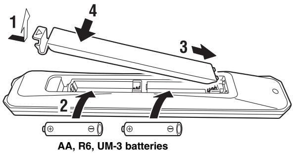 1 4 3 2 AA, R6, UM-3 batteries