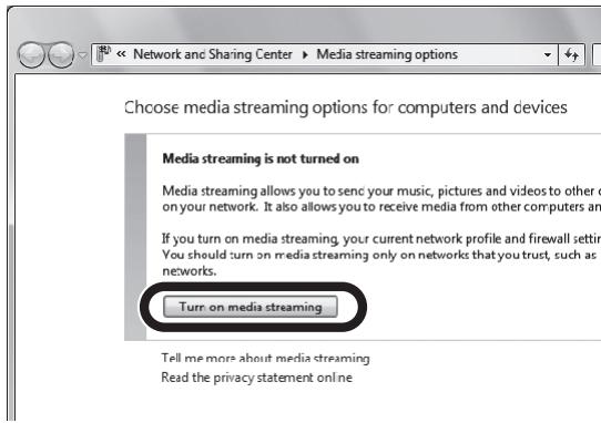 YAMAHA RS202D - Click "Turn on media streaming". - 1