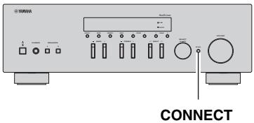 YAMAHA RS202D - Following the instructions on the screen of your mobile device, use the "MusicCast CONTROLLER" and press the CONNECT button on the front of this unit's panel for five seconds. - 1