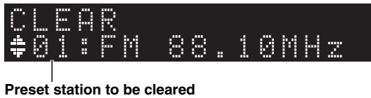 YAMAHA MUSICCAST RN303 - Clearing a preset station - 4