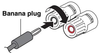 YAMAHA MUSICCAST RN303 - Connecting via banana plug (North America, Australia, General models only) - 1