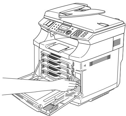 RICOH MP C3003 - MP C3004 - Enlevez le réceptacle de toner usagé à partir de support à côté droit inférieur de l'appareil. Veillez à ne pas renverser le toner. - 1