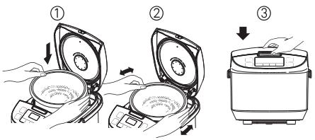 PANASONIC SR-JN105 - Put the inner pan into the body and close the outer lid. - 1