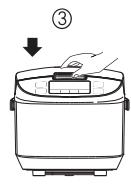 PANASONIC SR-JN105 - Placez le panier de cuisson dans le boîtier et fermez le couvercle extérieur. - 2