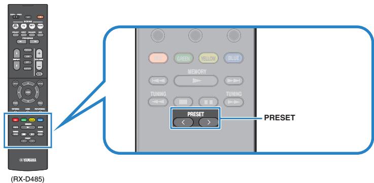 YAMAHA MUSICCAST RXV485  -  RX-V485 - Sélection d'une station de radio FM préréglée - 1