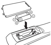 YAMAHA MUSICCAST RXV485  -  RX-V485 - Insertion des piles dans la télécommande - 1