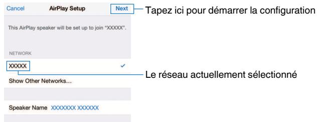 YAMAHA MUSICCAST RX-A 680 - MUSICCAST RX-A680 - Sélectionnez le réseau (point d'accès) avec lequel vous désirez partager les réglages de l'unité. - 1