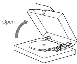 TEAC TN-300 - TN300 - TN300-CH - Opening and closing the dust cover - 1