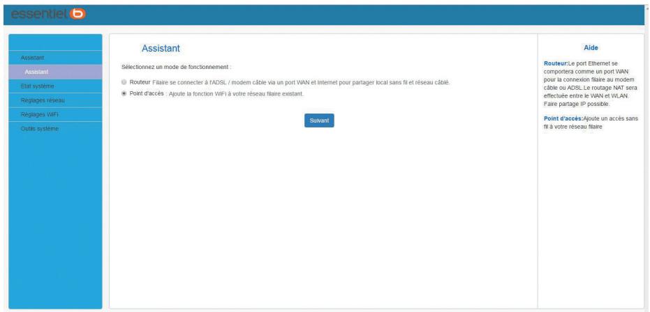 ESSENTIELB WIFI 1200 DUO - Onglet Assistant - 1