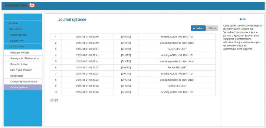 ESSENTIELB WIFI 1200 DUO - Onglet Outils Systeme - 6