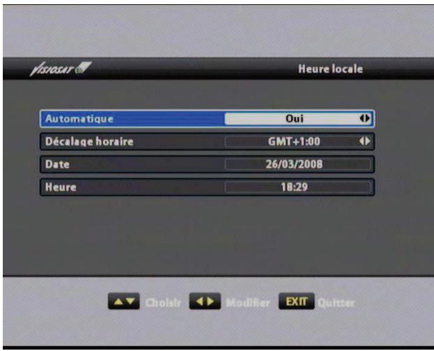 VISIOSAT TELTEOXVEOX - V.2.a Réglage de l'heure locale - 1